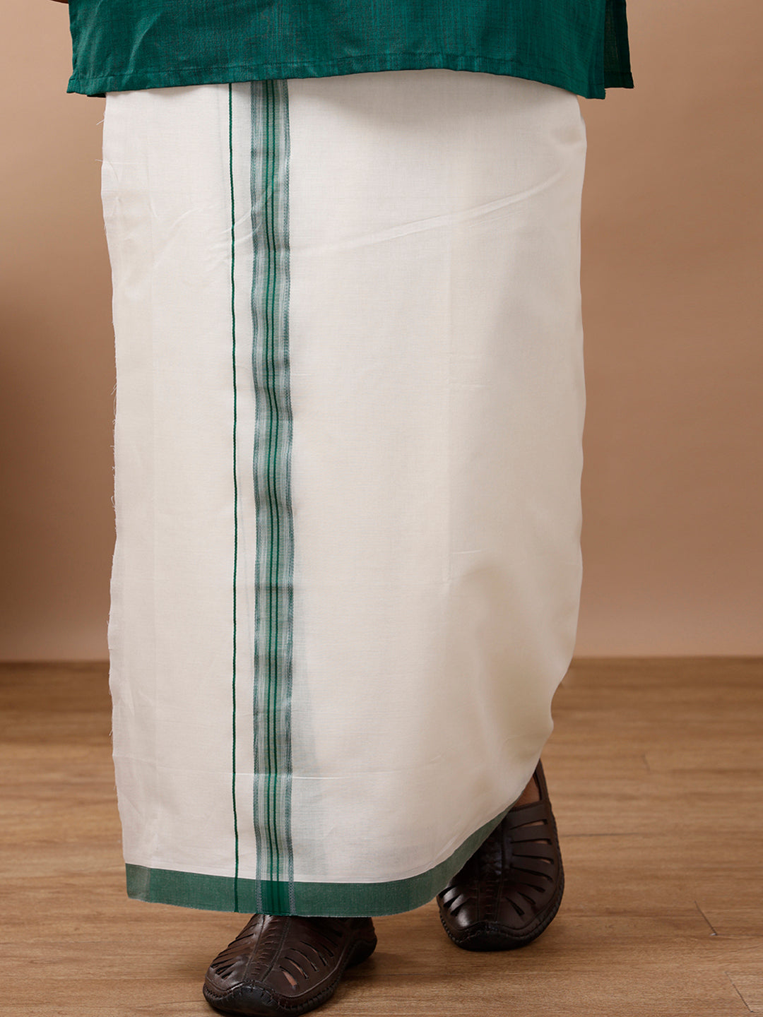 Mens Kora Double Dhoti Green Redfort Kora Fancy