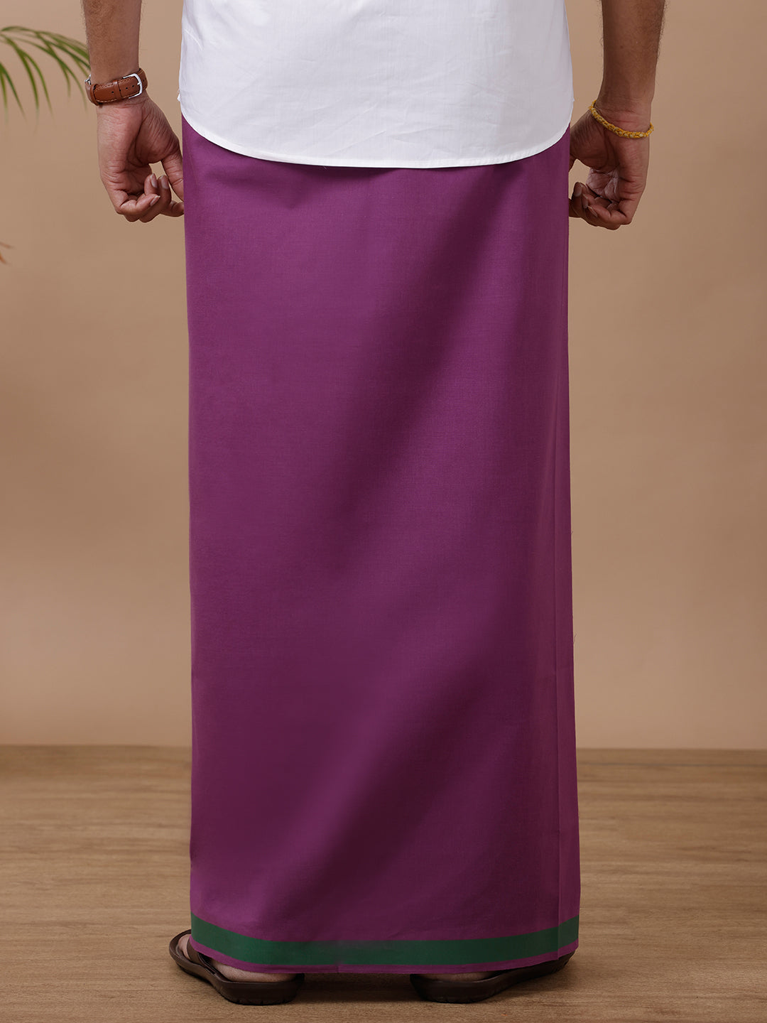 Mens Fancy Border Dhoti Violet Mystyle Colour 18 (GRJUF)