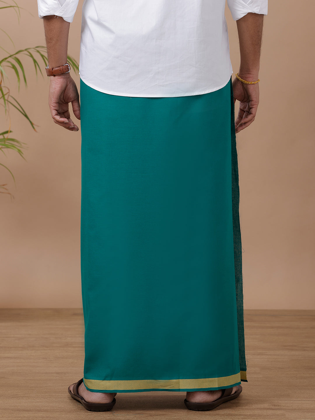 Men Fancy Border Dhoti Green Mystyle Colour 2