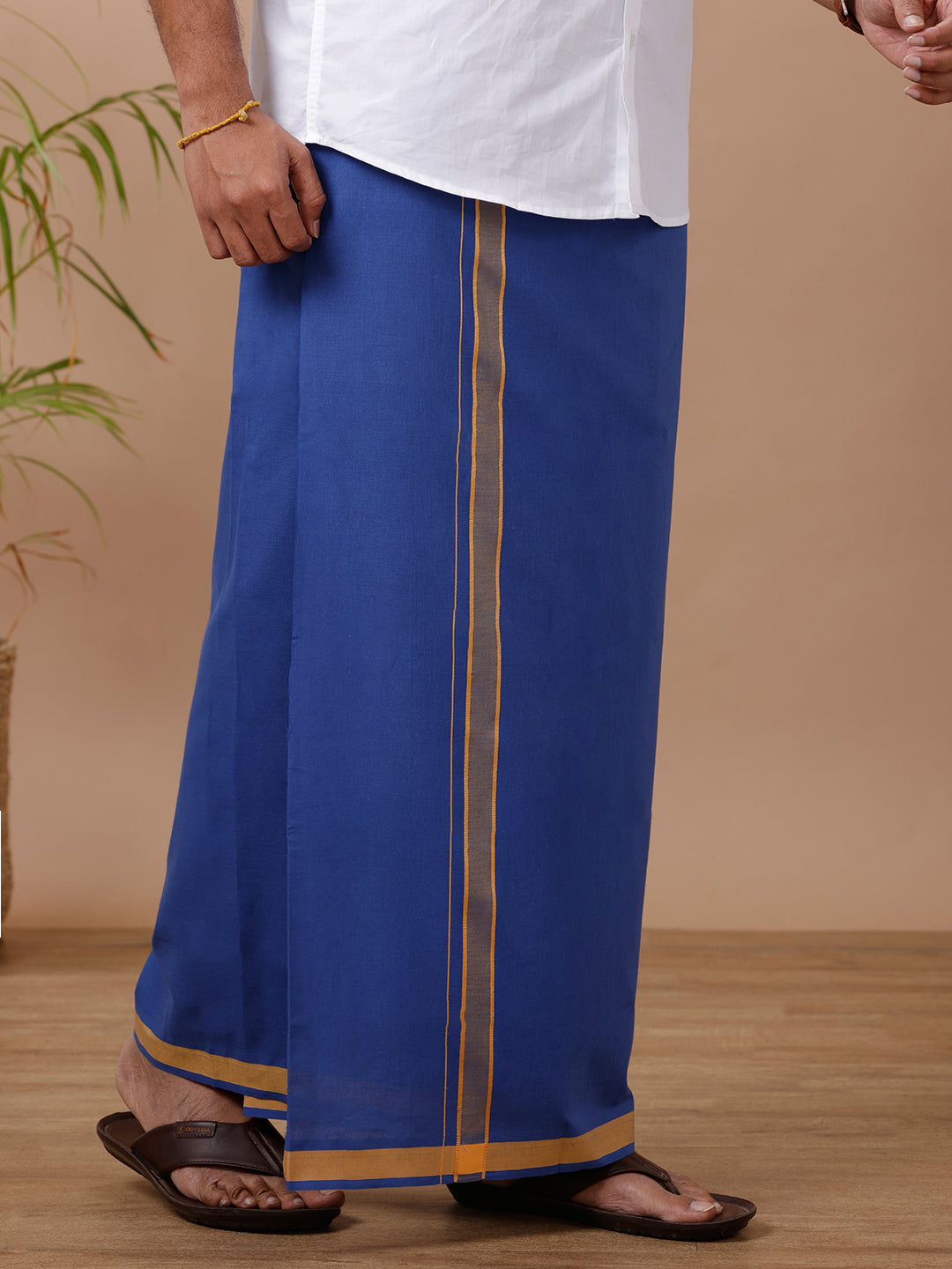 Men Fancy Border Dhoti Blue Mystyle Colour 6