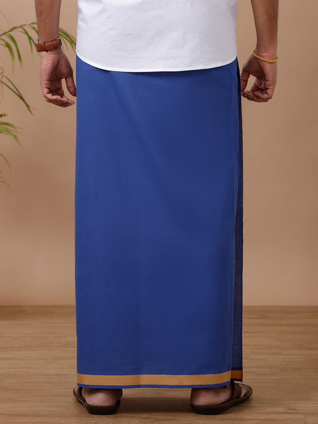 Men Fancy Border Dhoti Blue Mystyle Colour 6