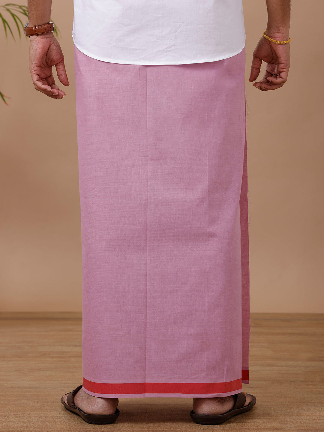 Men Fancy Border Dhoti Pink Mystyle Colour 9(M ORCHIT)