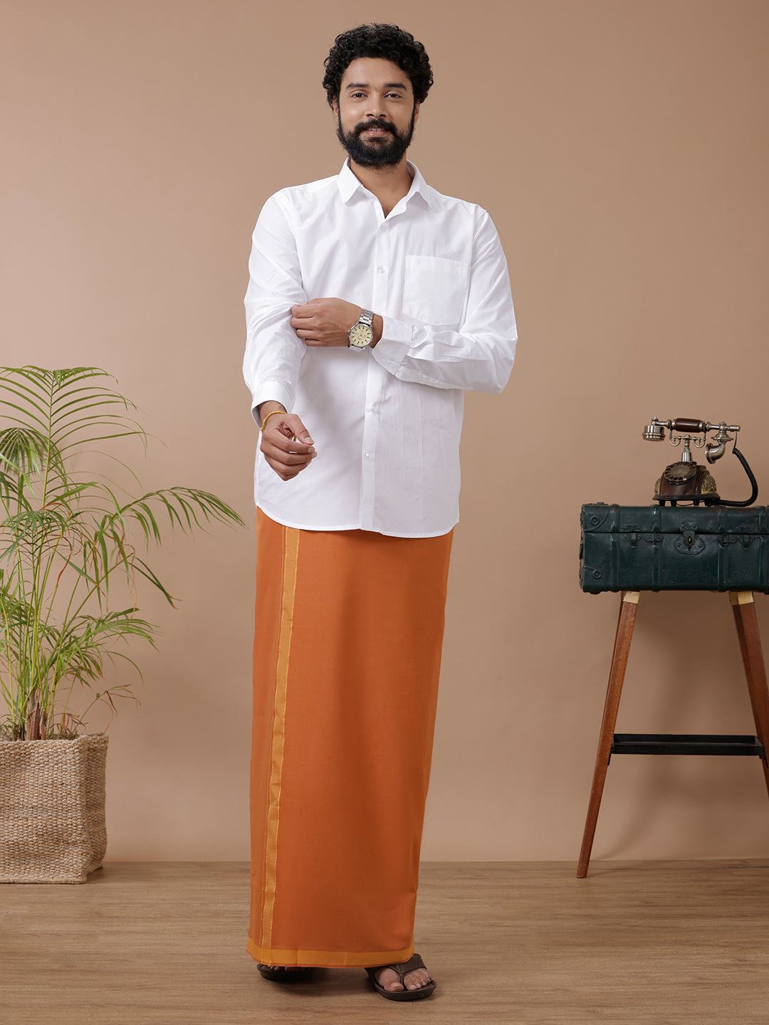 Mens Fancy Border Dhoti Kavi Mystyle Colour 1