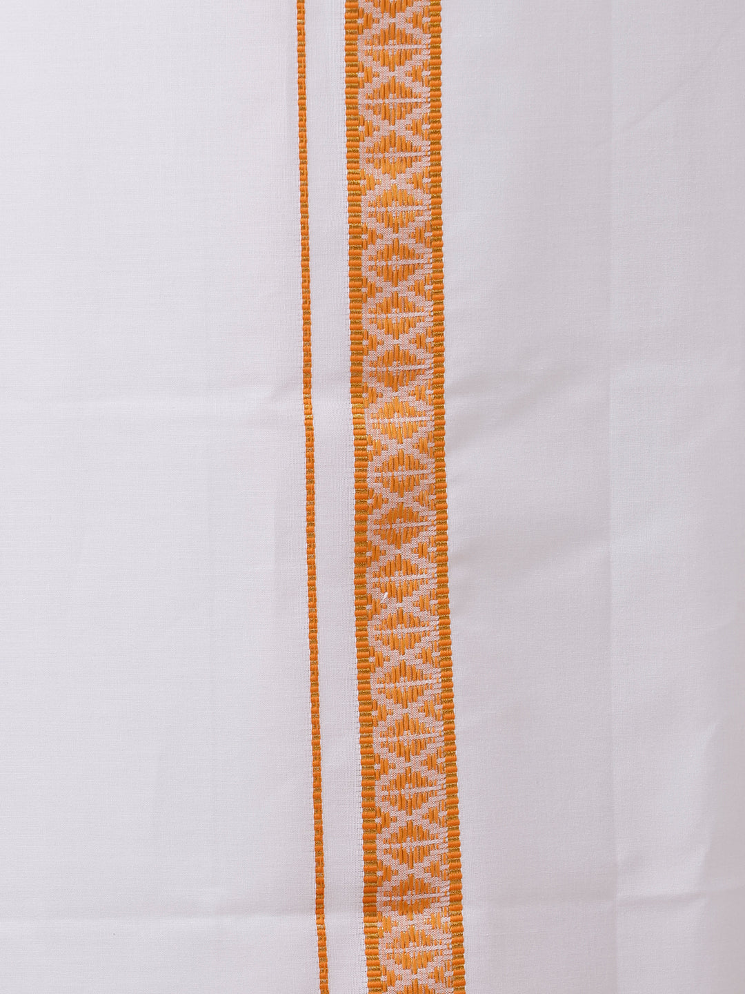 Mens Gold Fancy Border Single Dhoti GR02