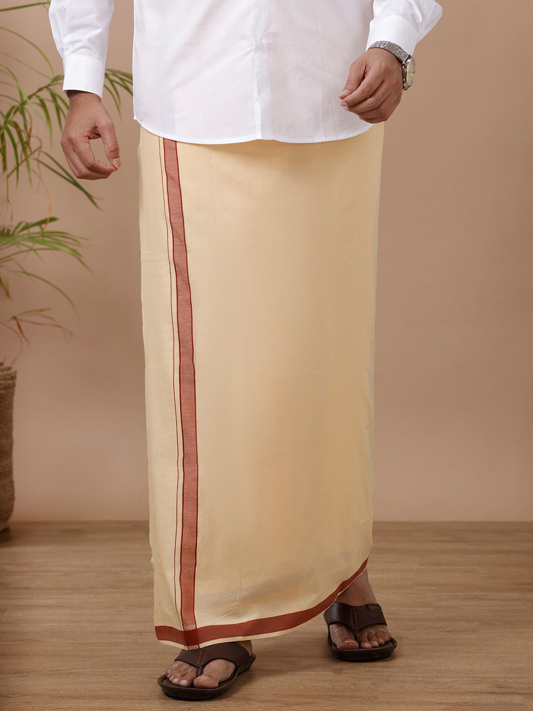 Men Fancy Border Dhoti Light Kavi Mystyle Colour 12(SUNDRESS)