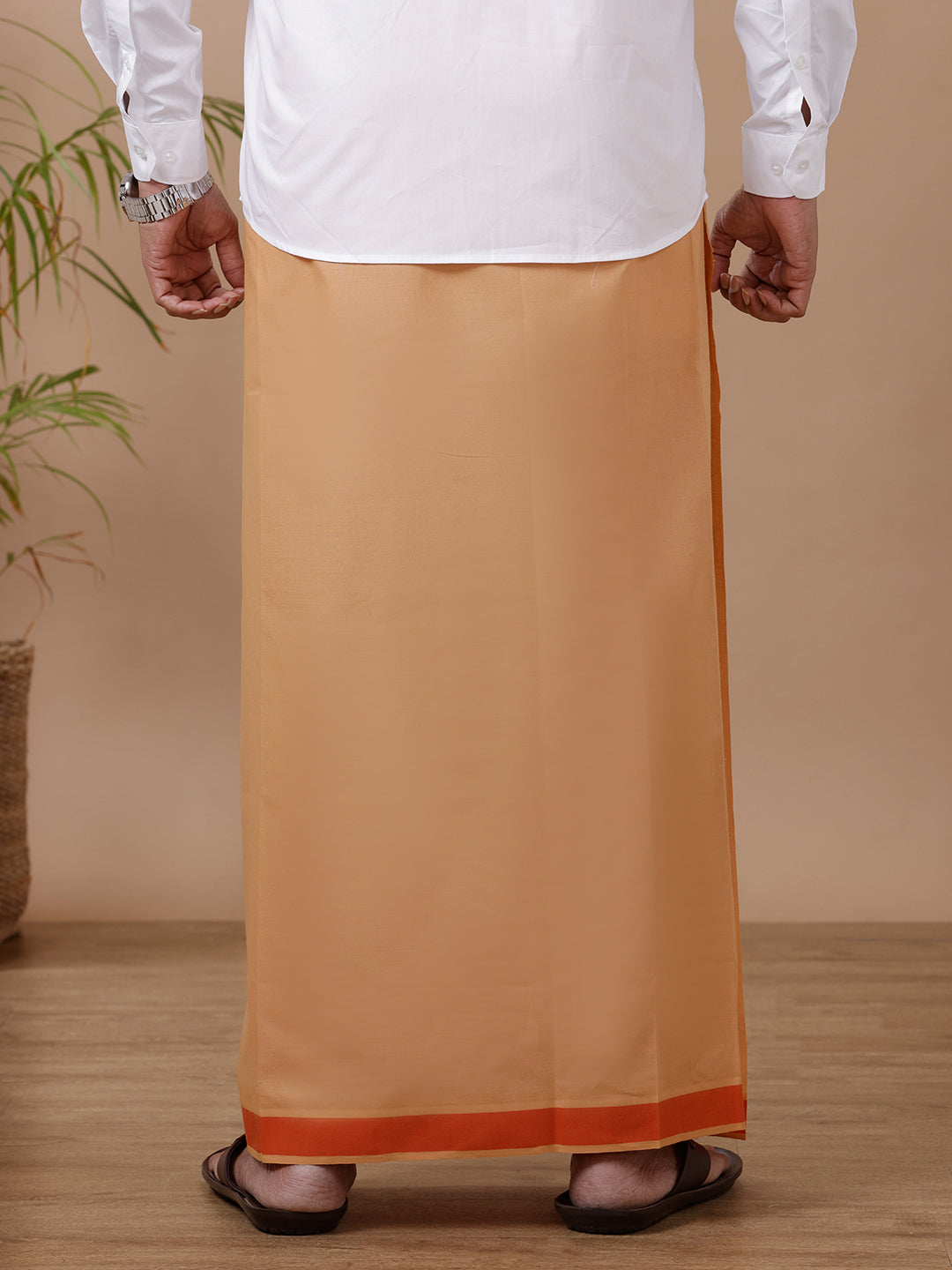 Mens White Shirt with Kavi Dhoti Combo