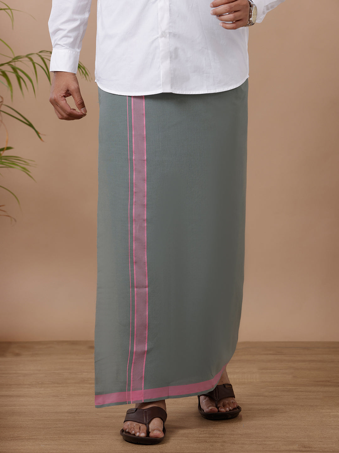 Men Fancy Border Dhoti Green Mystyle Colour 5