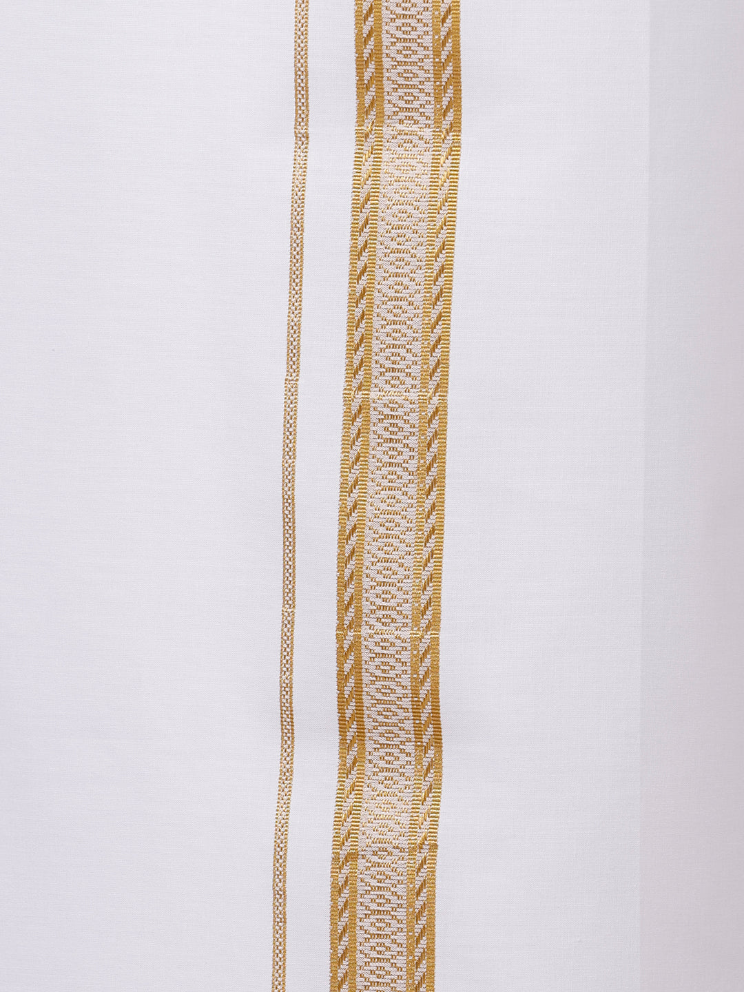 Mens Gold Fancy Border Single Dhoti GG01