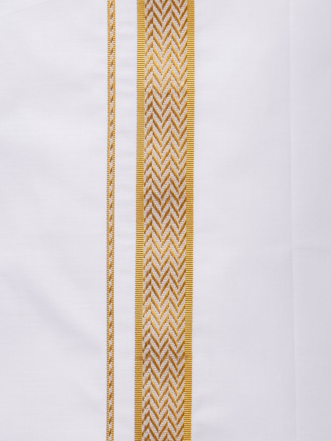 Mens Gold Fancy Border Single Dhoti GG02