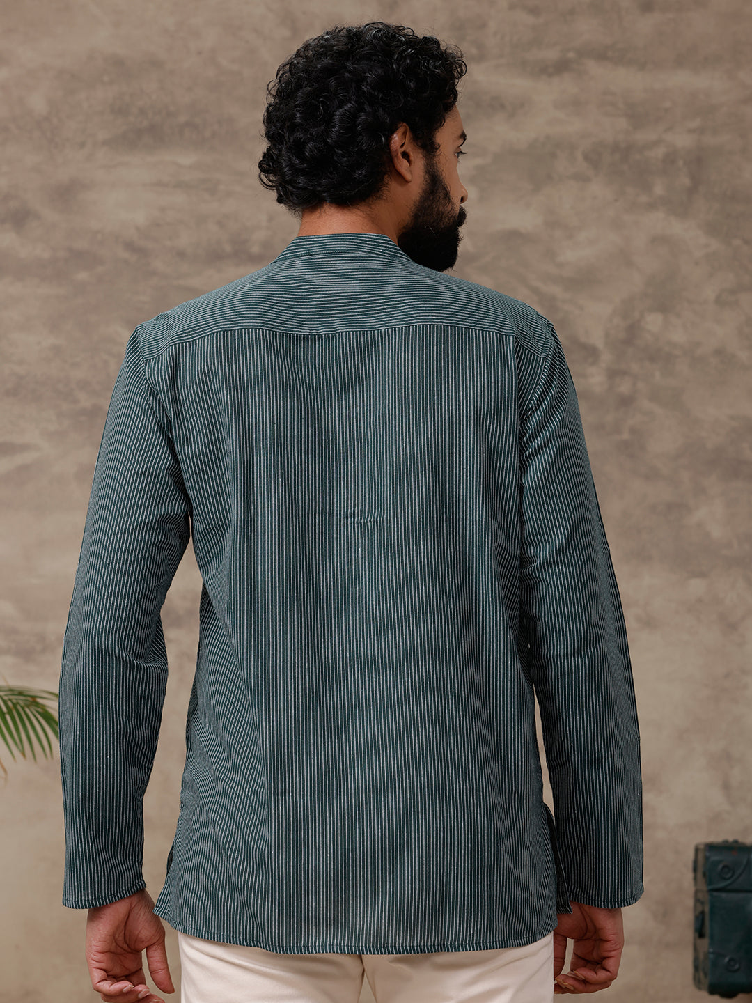 Mens Short Length Pocket Kurta Green RC08