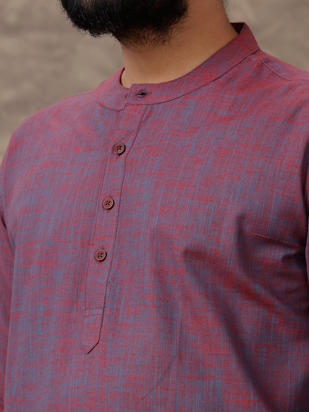 Mens Medium Length Pocket Kurta Purple RC17