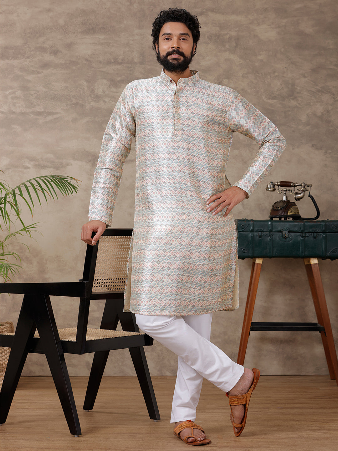 Mens Full Length Pocket Kurta Sandal RE24