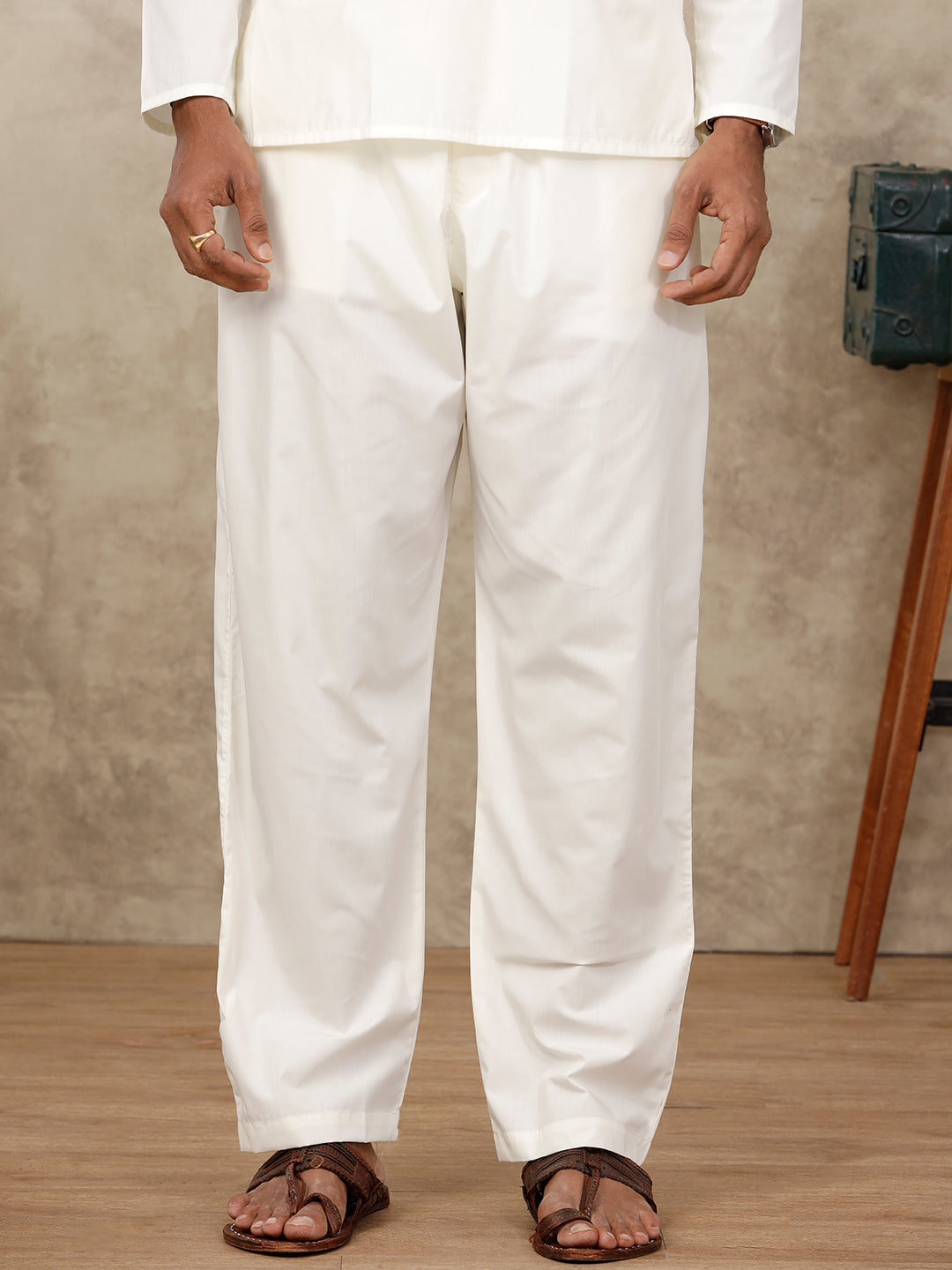 Men Cotton Pyjama Pant Cream