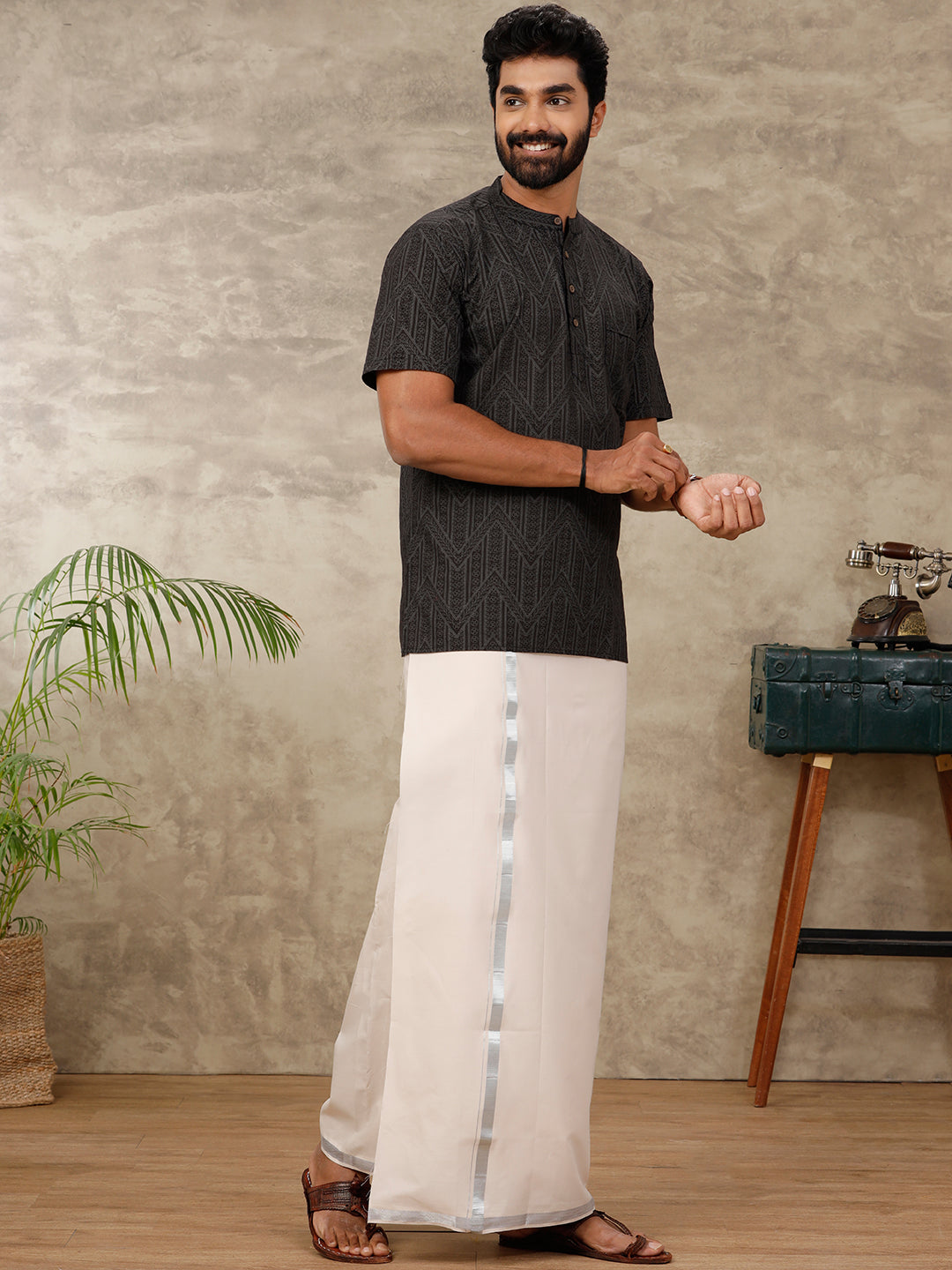 Men Single Dhoti with Matching Kurta Set OC19