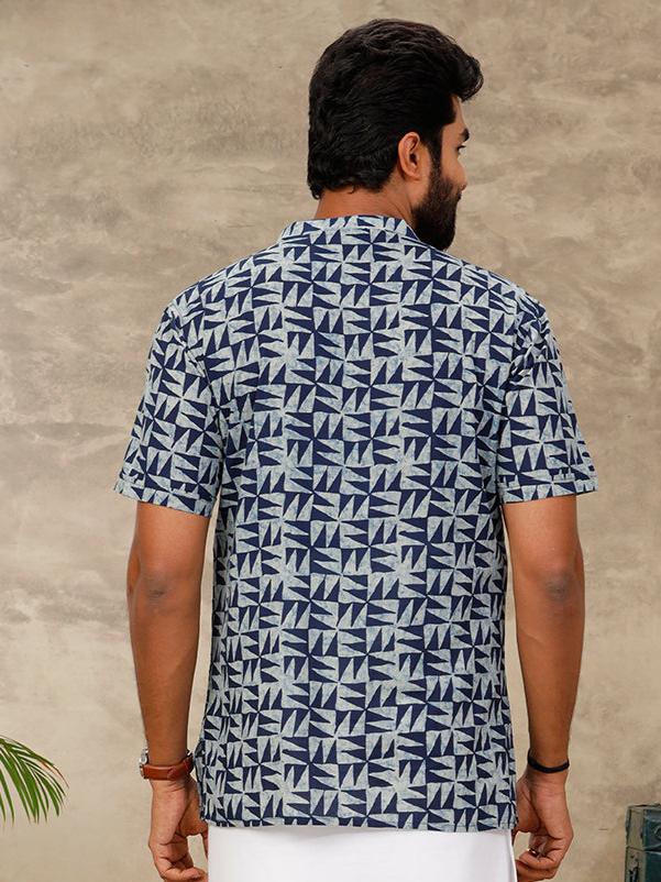 Men Short Length Pocket Kurta Navy OC16