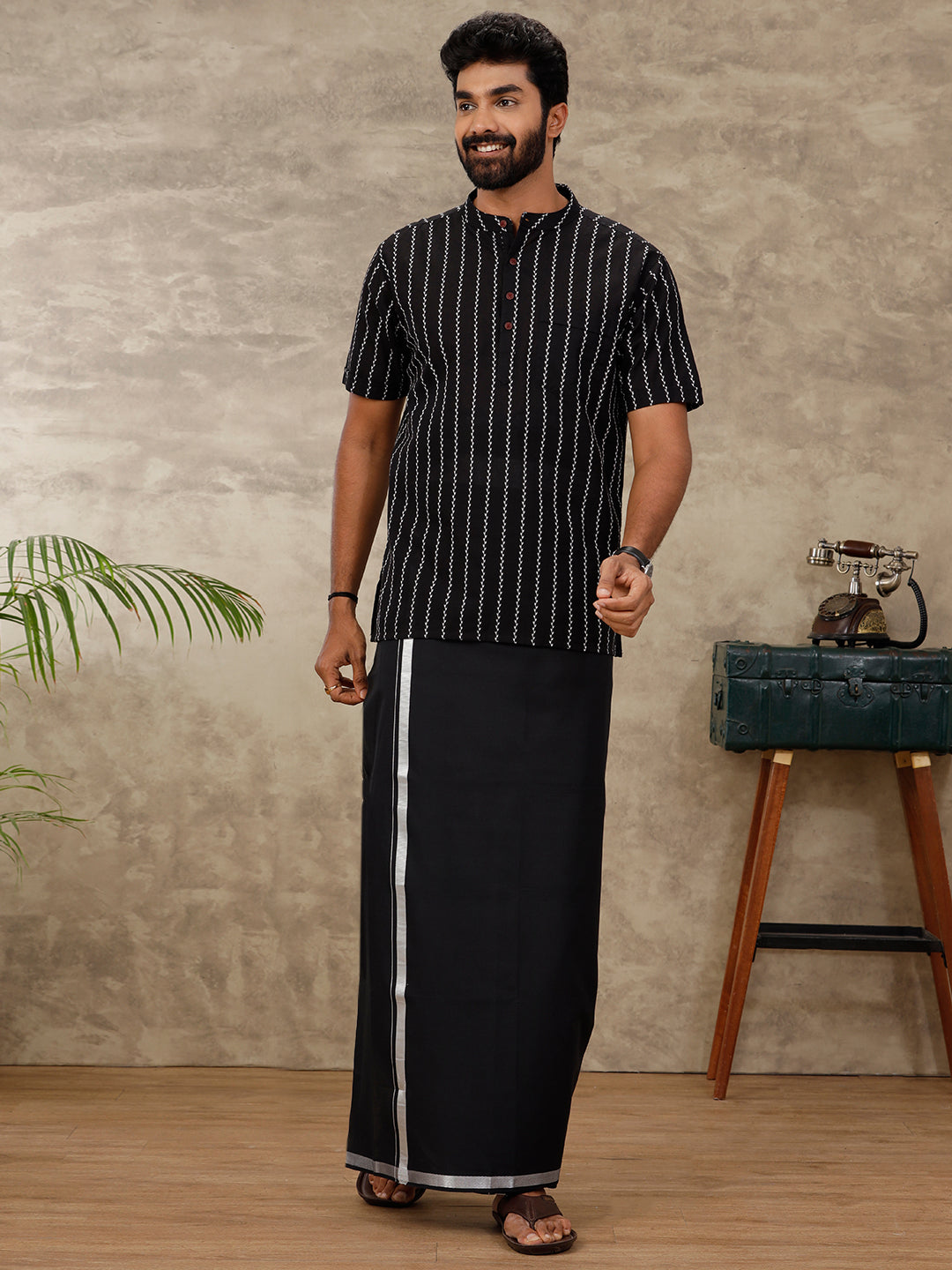 Men Single Dhoti with Matching Kurta Set PB28