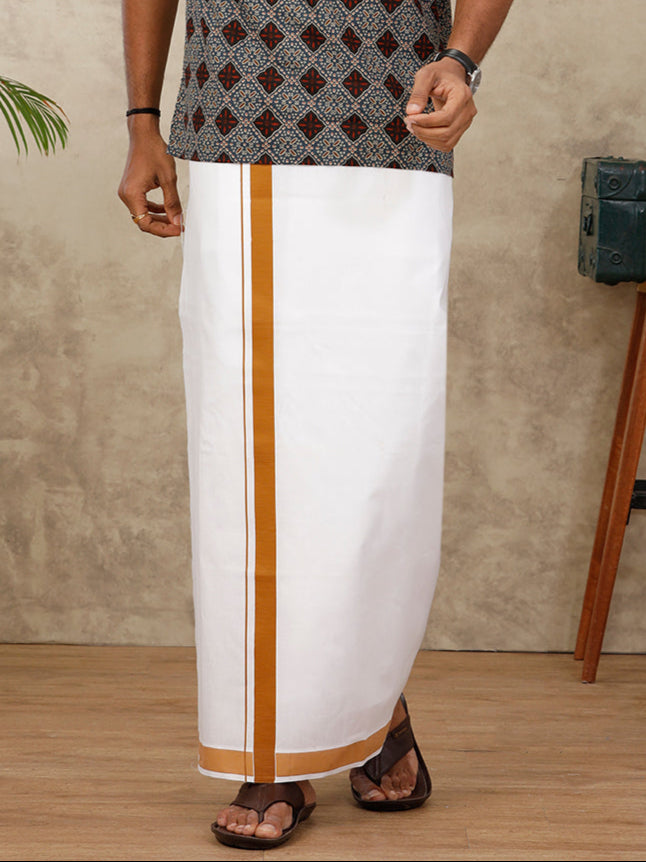 Men Cotton Blended Single Layer Fancy border Dhoti OC25