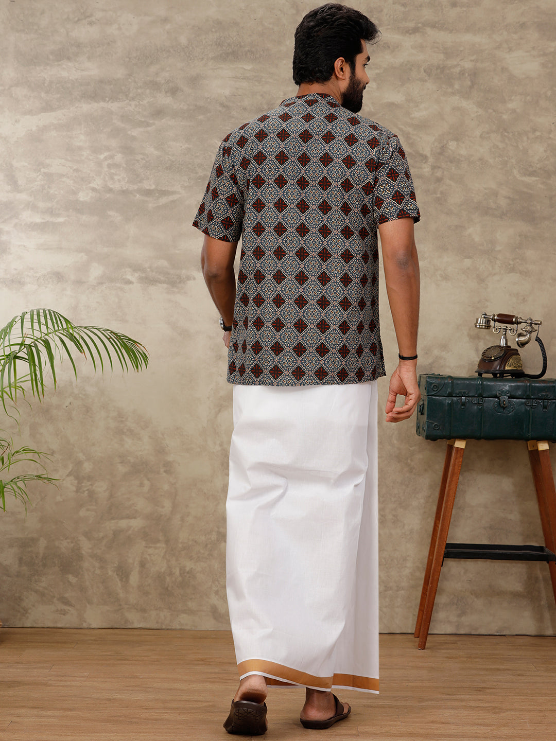 Men Single Layer Dhoti with Matching Kurta Set OC25