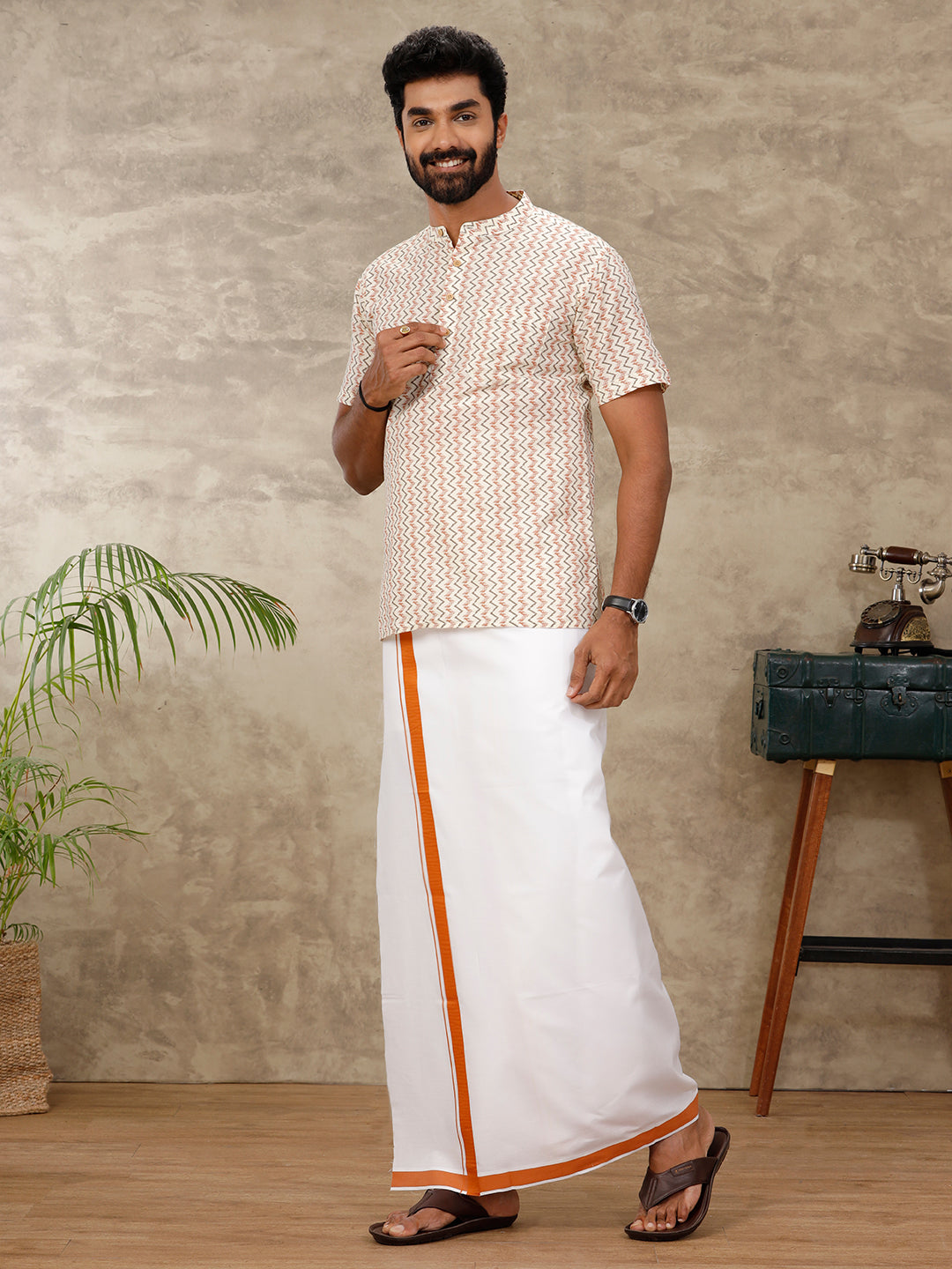 Men Single Dhoti with Matching Kurta Set OC18