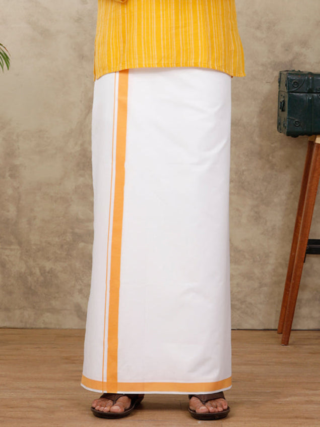 Men Cotton Blended Single Layer Fancy border Dhoti PB7