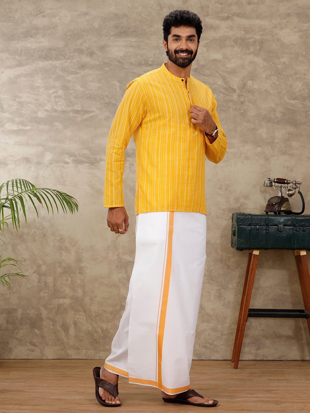 Men Single Dhoti with Matching Kurta Set PB7