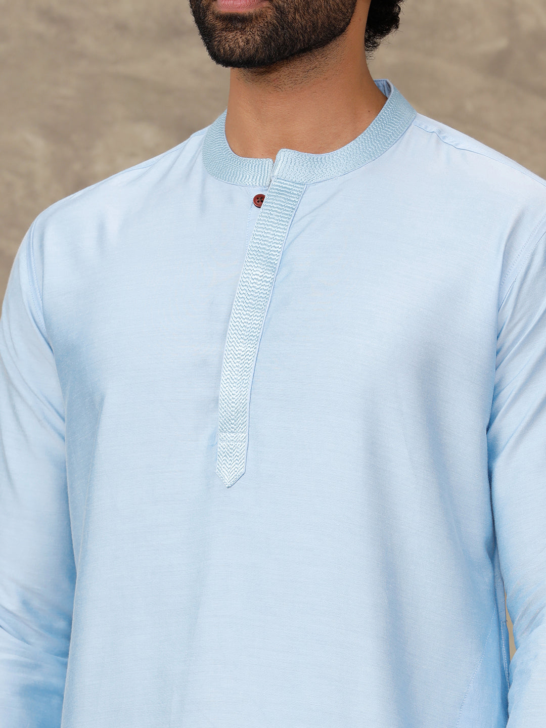 Mens Medium Length Pocket Kurta Blue RC30