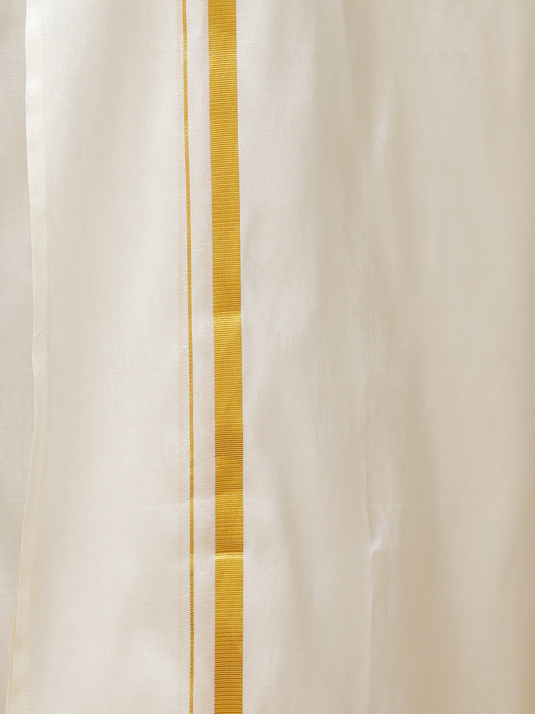 Men Silk Cream with Gold Jari Border Dhoti Suba Vivaga 40K