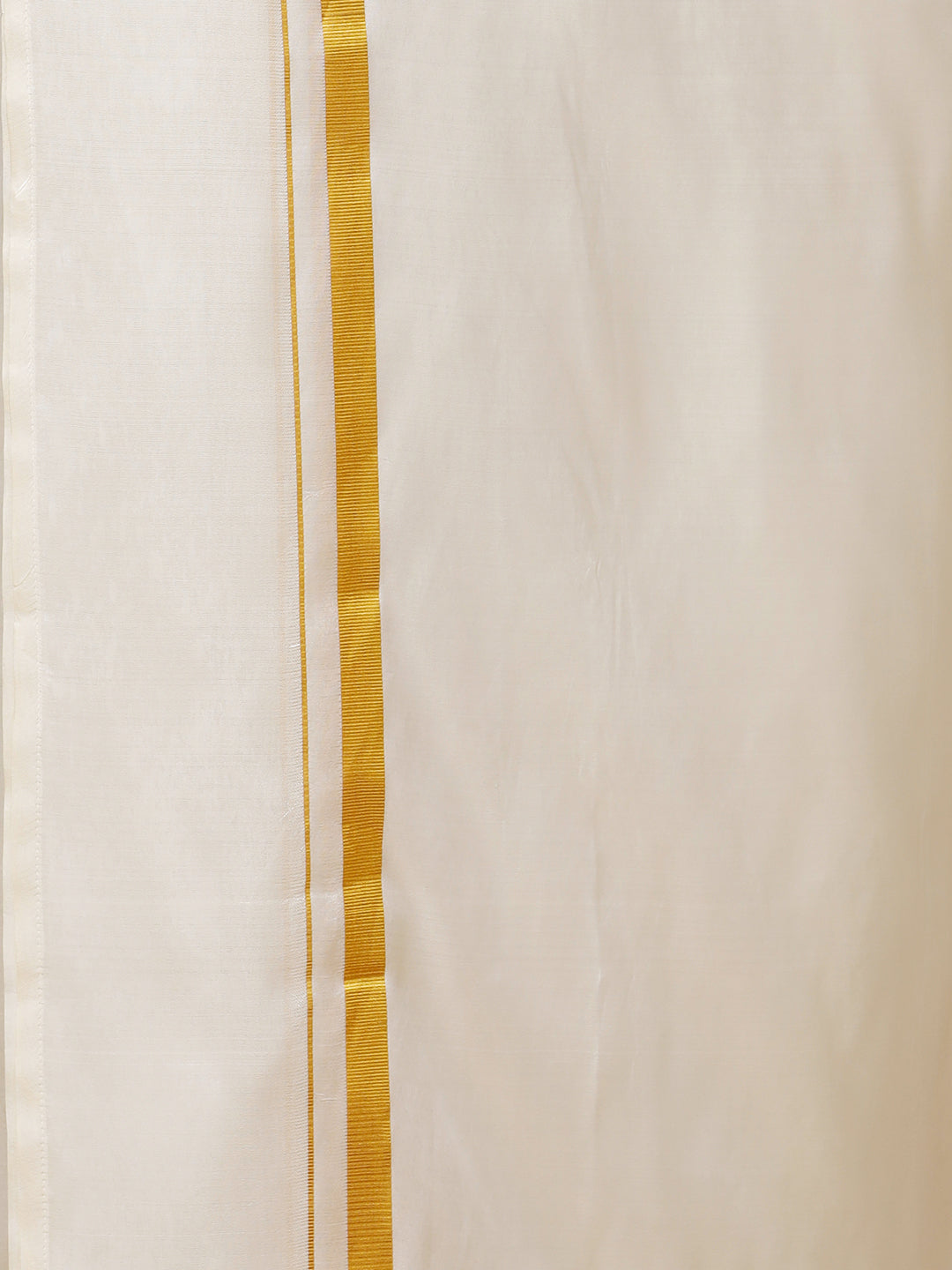 Men Silk Cream 3/4" inch jari Dhoti & Shirting Suba Hamsa