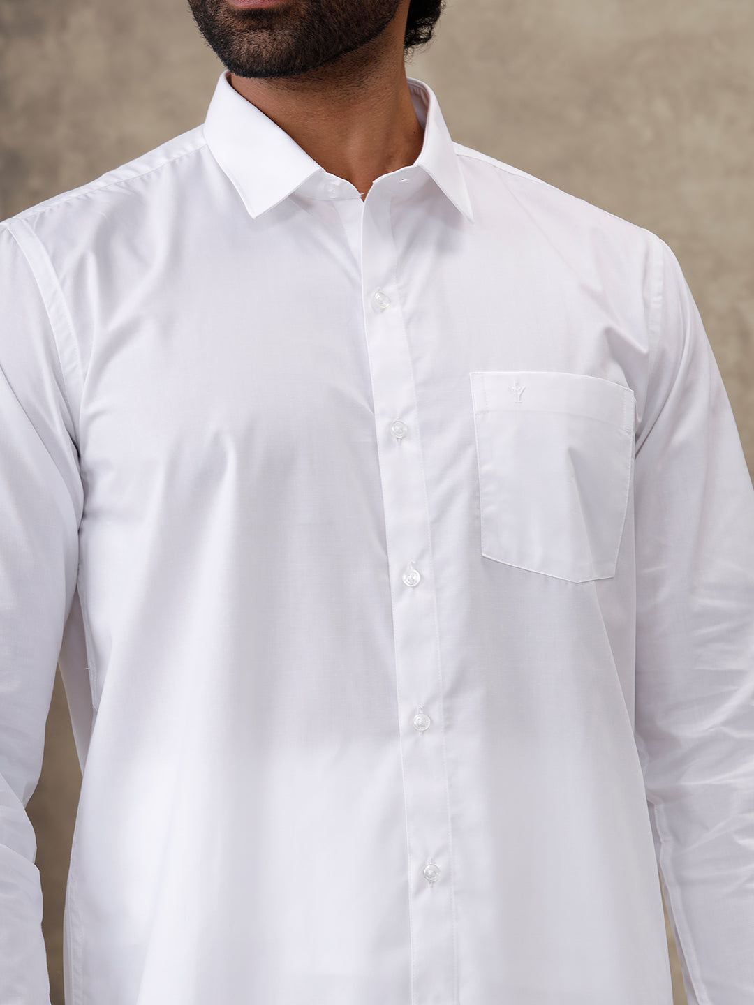 Men Labon White Shirt with Paramas Dhoti Combo