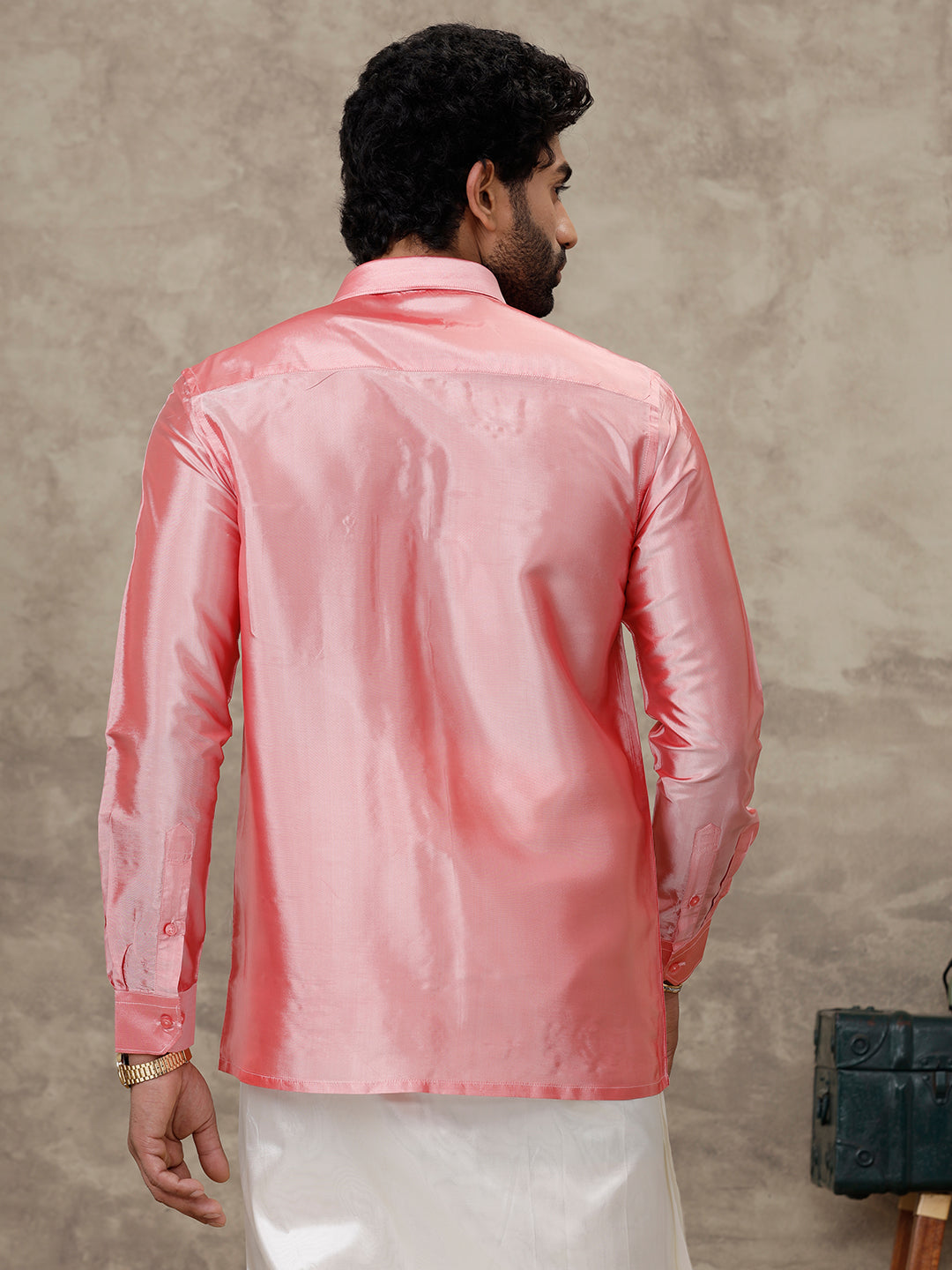 Men Silk Feel Pink Colour Shirt SFC02
