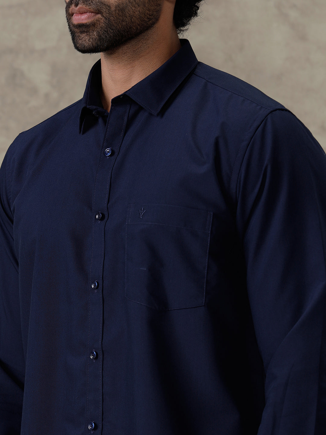 Men Blue Zodiac Shirt With Matching Border Dhoti Set Trendy