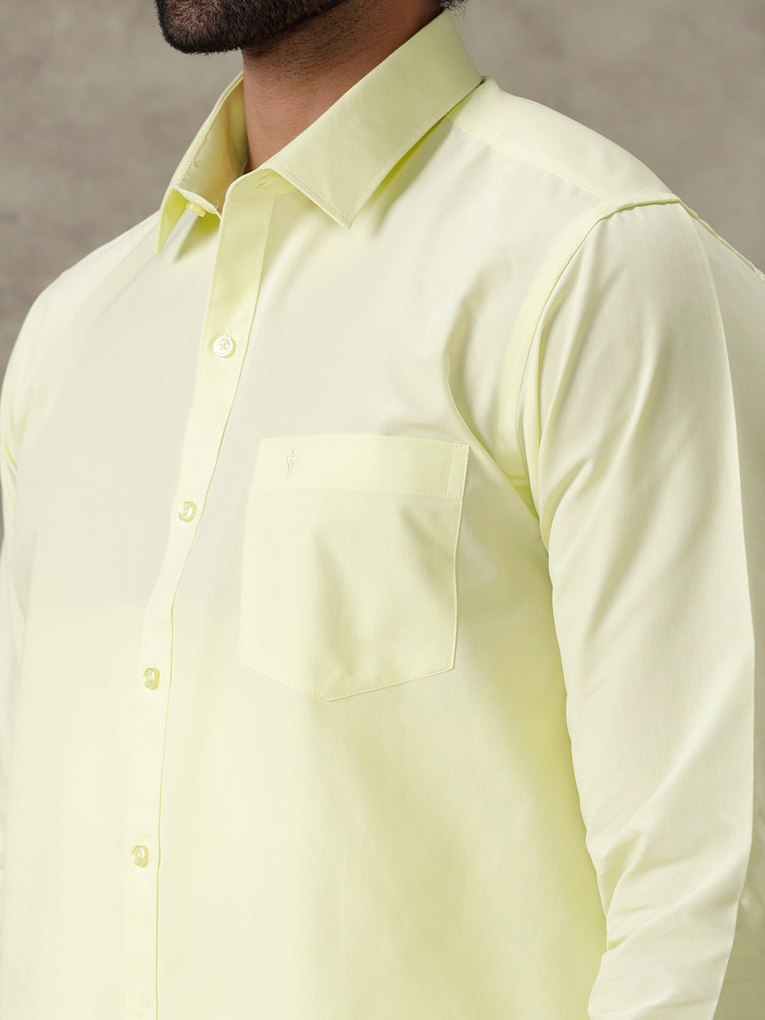 Men Laser Lemon Shirt With Matching Border Dhoti Set Trendy