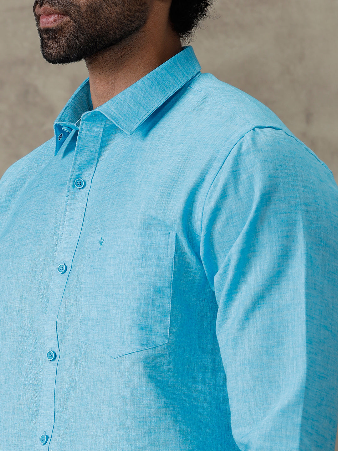 Couple Combo Shirt & Dhoti Set with Saree Blue SS322