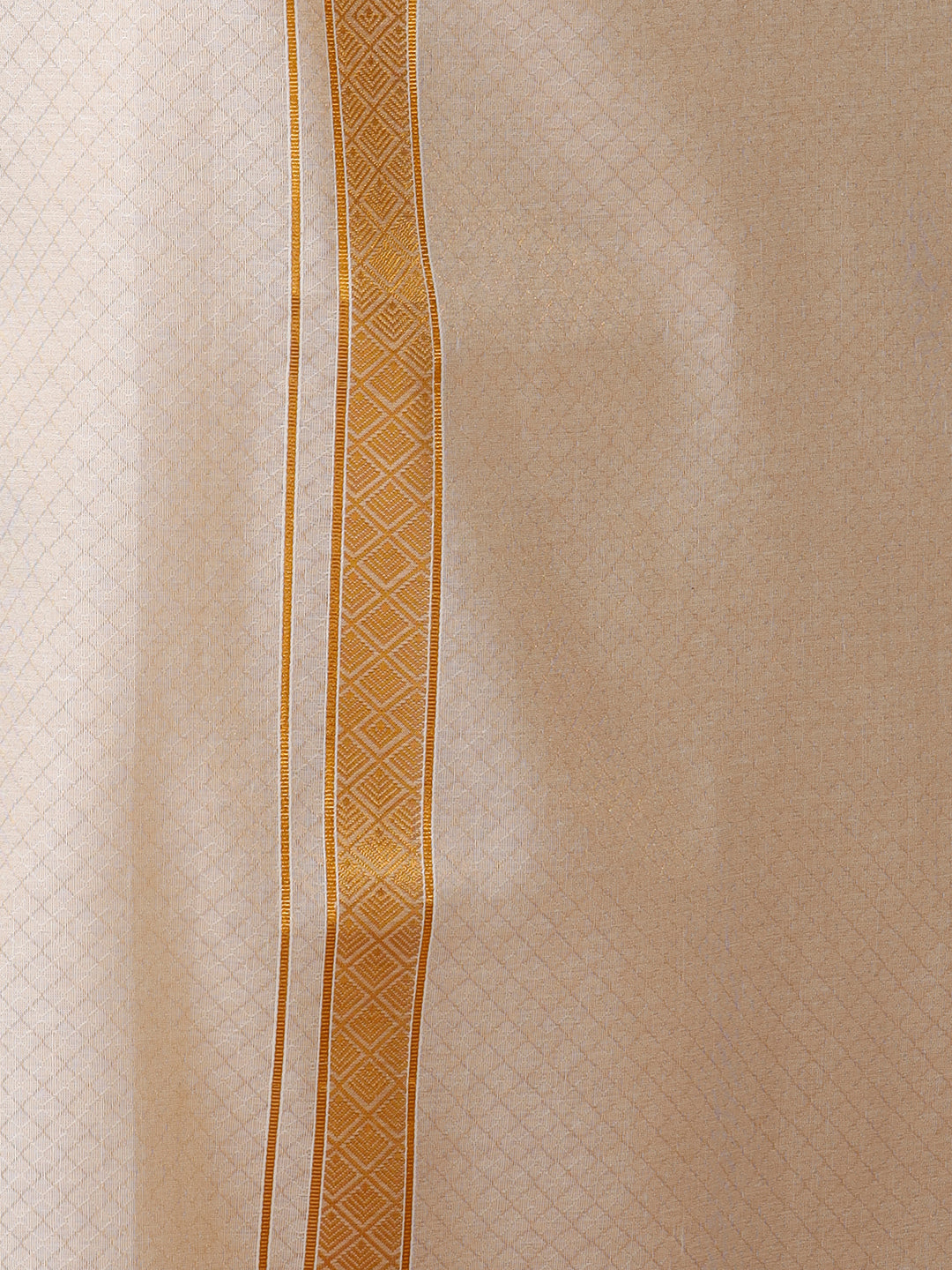 Men Gold Tissue Jacquard Full Sleeves Shirt with Matching Dhoti Set GD13