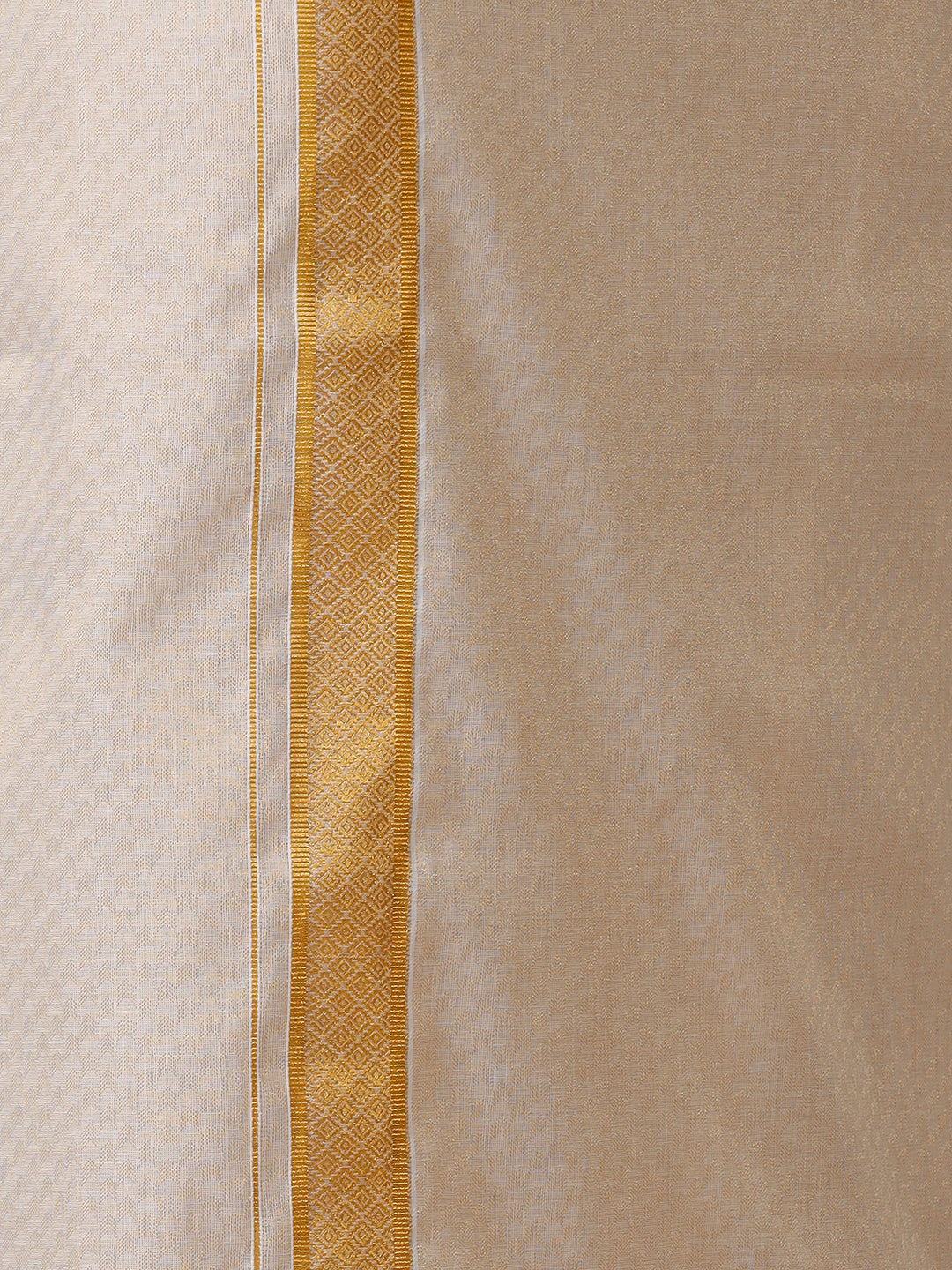 Men Gold Tissue Jacquard Half Sleeves Shirt with Matching Dhoti Set GD11