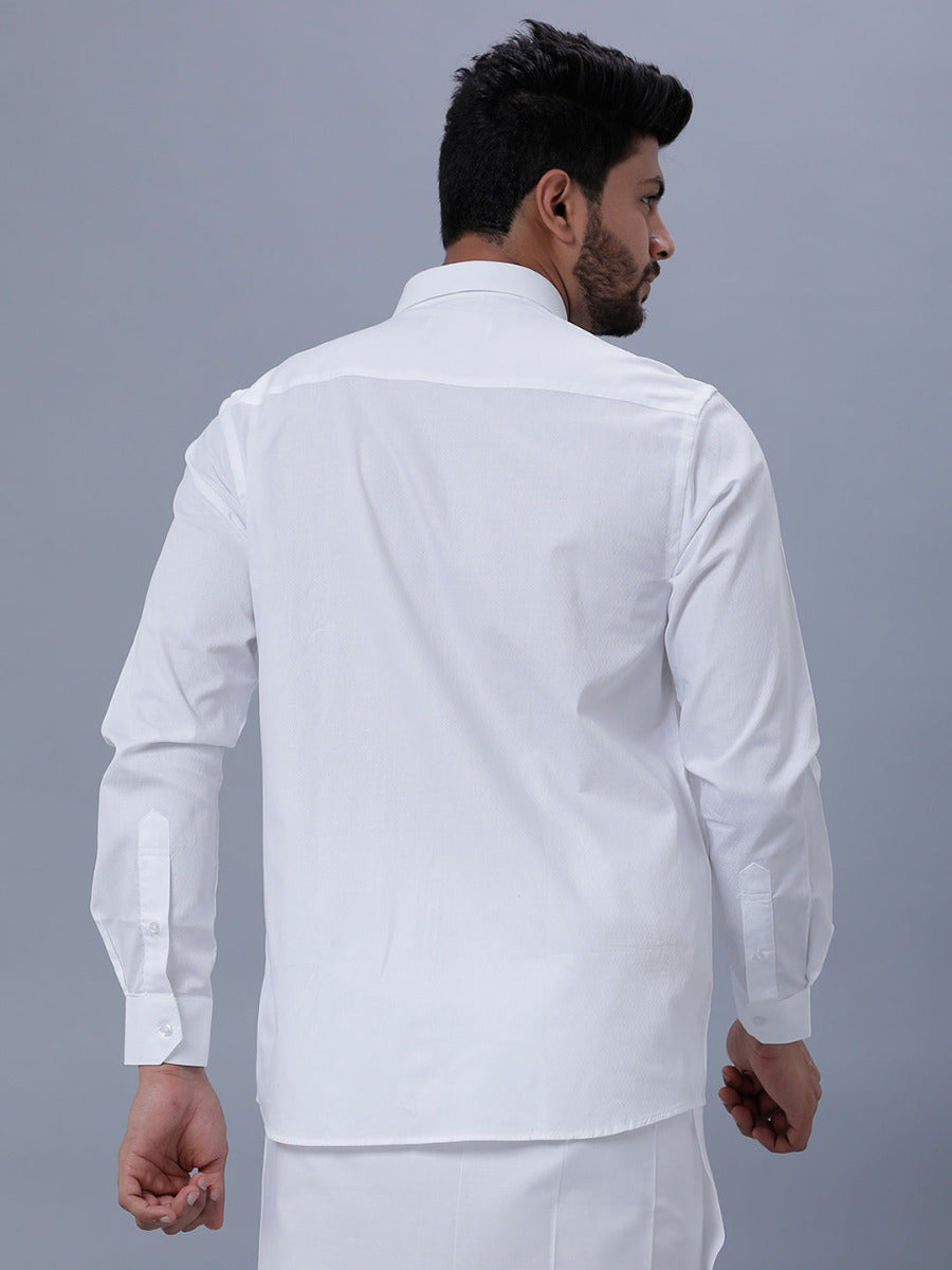 Mens Grand Look Cotton White  Shirt -Unicorn 8