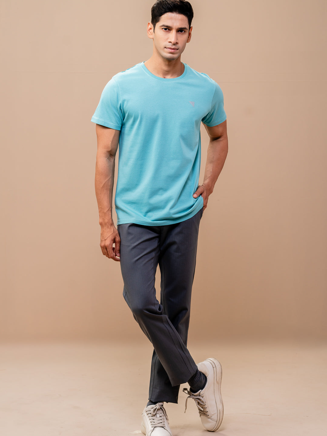 Men 100% Cotton Smart Fit Expert Tee Auqa ET26