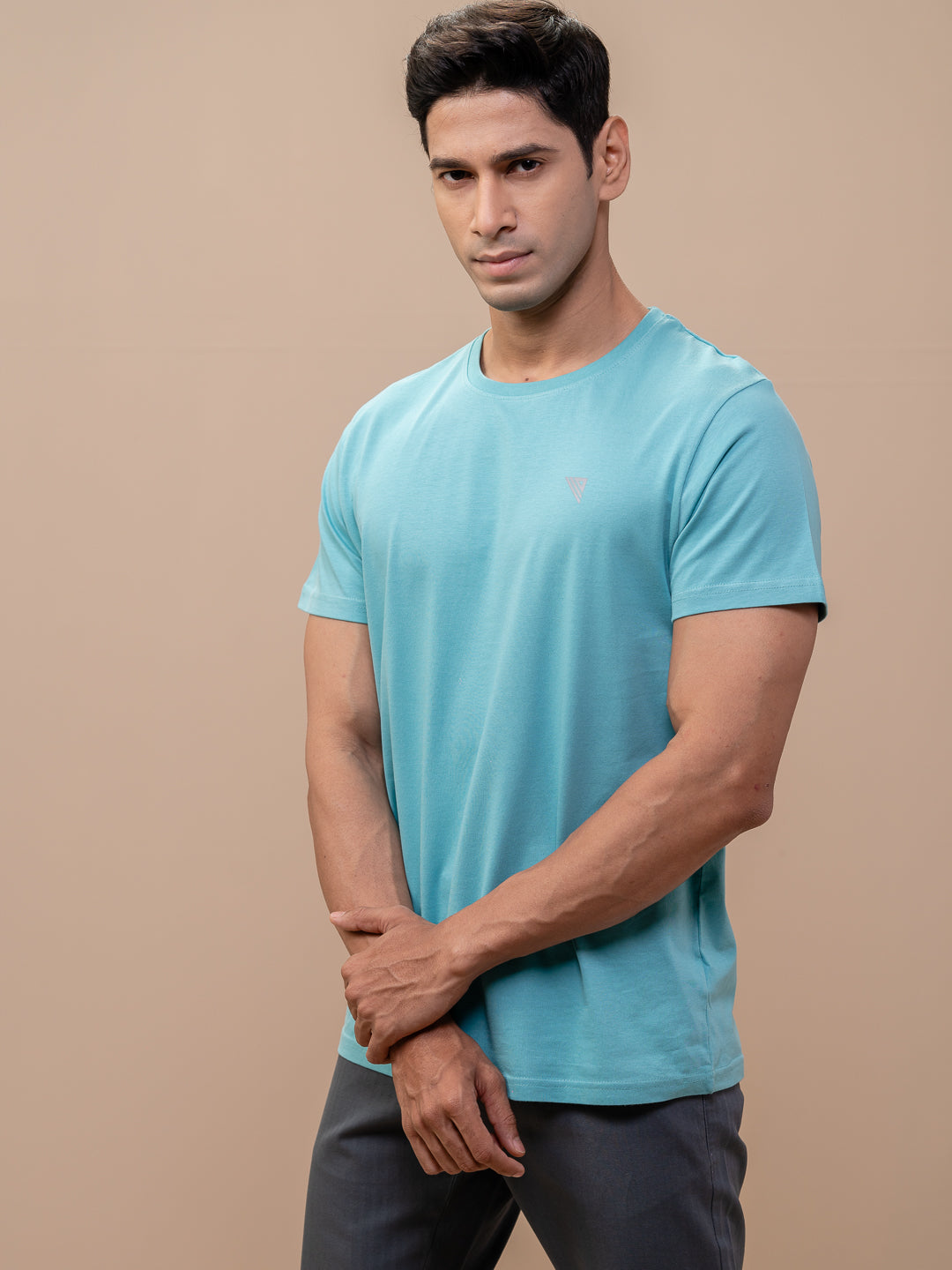 Men 100% Cotton Smart Fit Expert Tee Auqa ET26