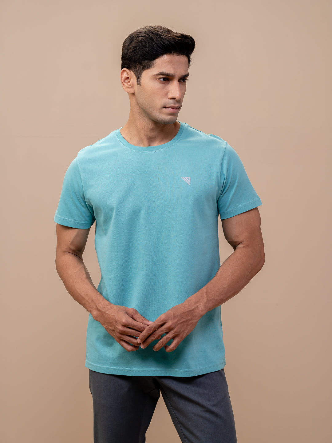 Men 100% Cotton Smart Fit Expert Tee Auqa ET26