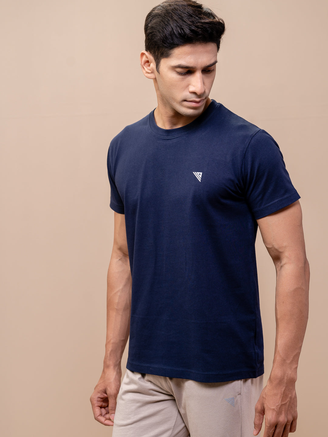 Men 100% Cotton Smart Fit Expert Tee Navy ET7