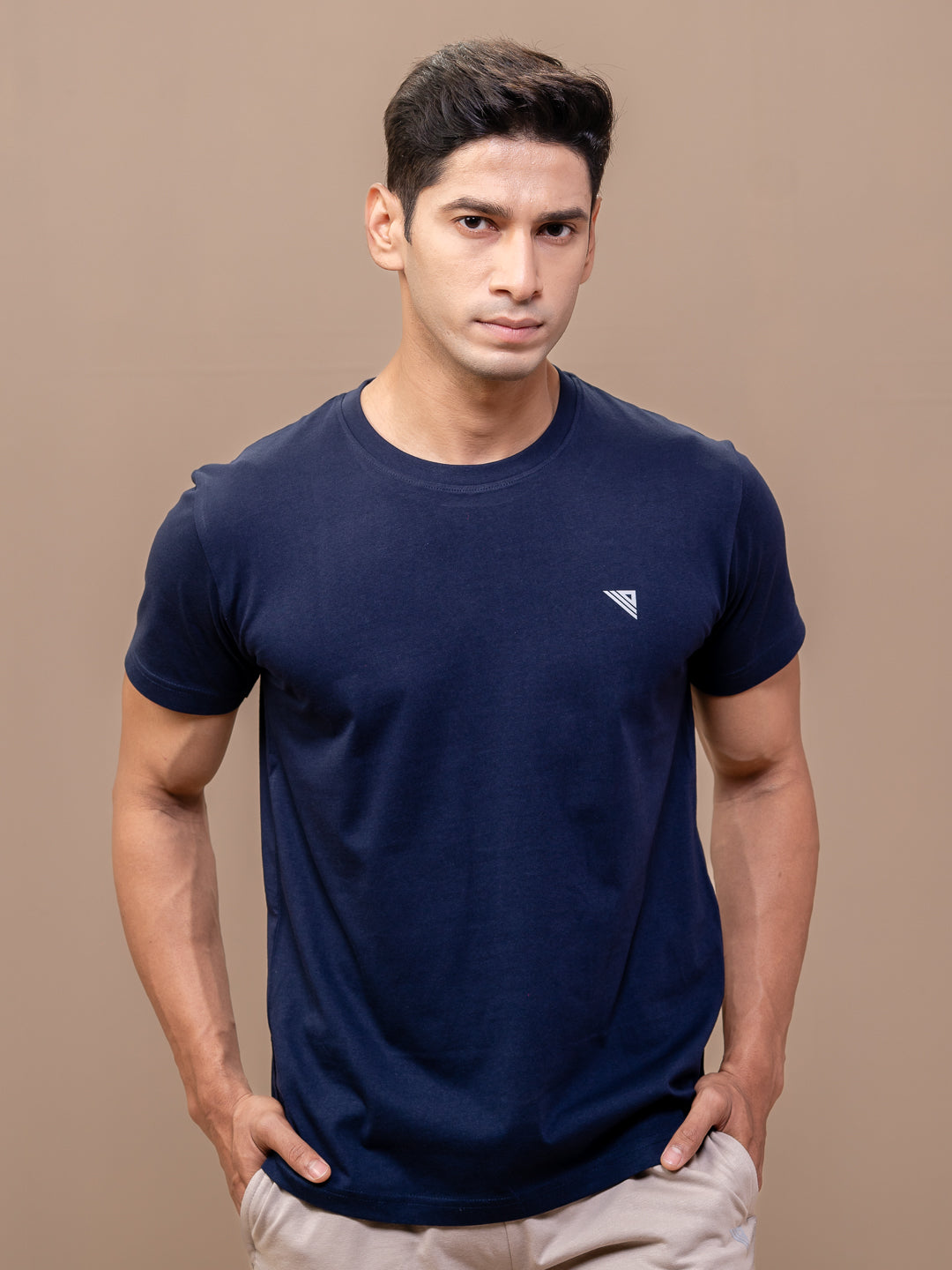 Men 100% Cotton Smart Fit Expert Tee Navy ET7
