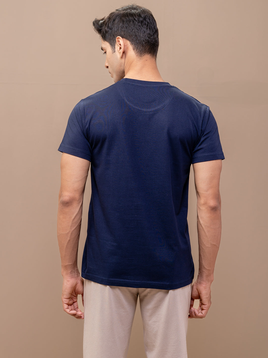 Men 100% Cotton Smart Fit Expert Tee Navy ET7