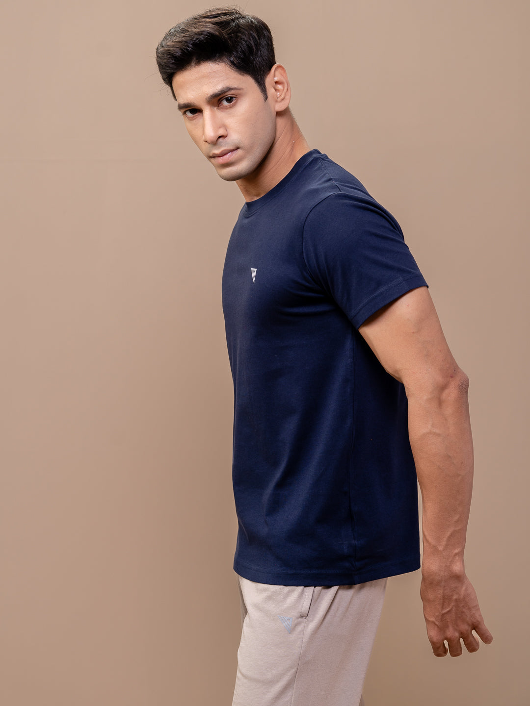 Men 100% Cotton Smart Fit Expert Tee Navy ET7