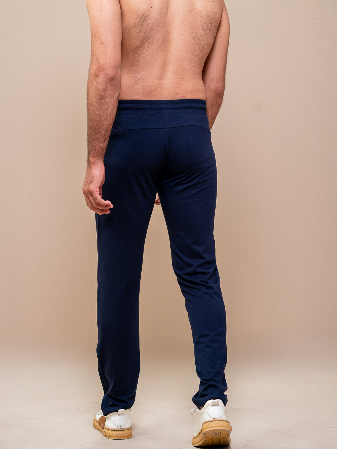 Men Combed Cotton Rich Track Pant with Side Pockets Navy ETK2
