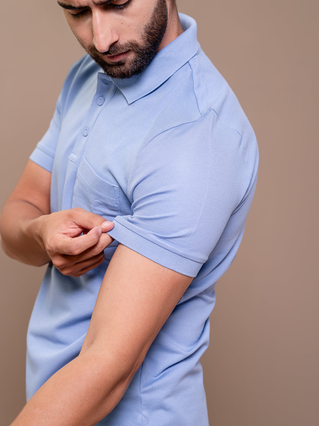 Men Cotton Rich Smart Fit Expert Polo T-Shirt Blue EP34