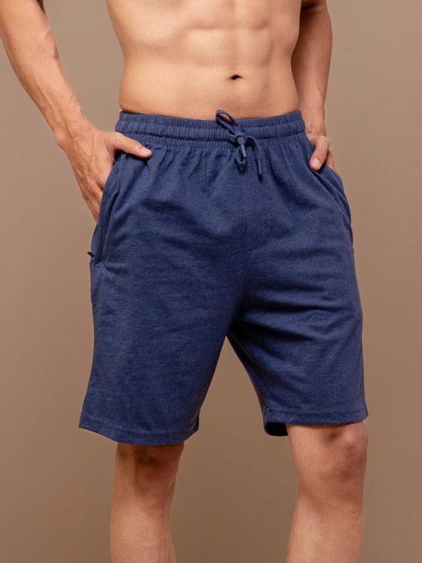 Men Combed Cotton Rich Expert Shorts Denim Blue ES10