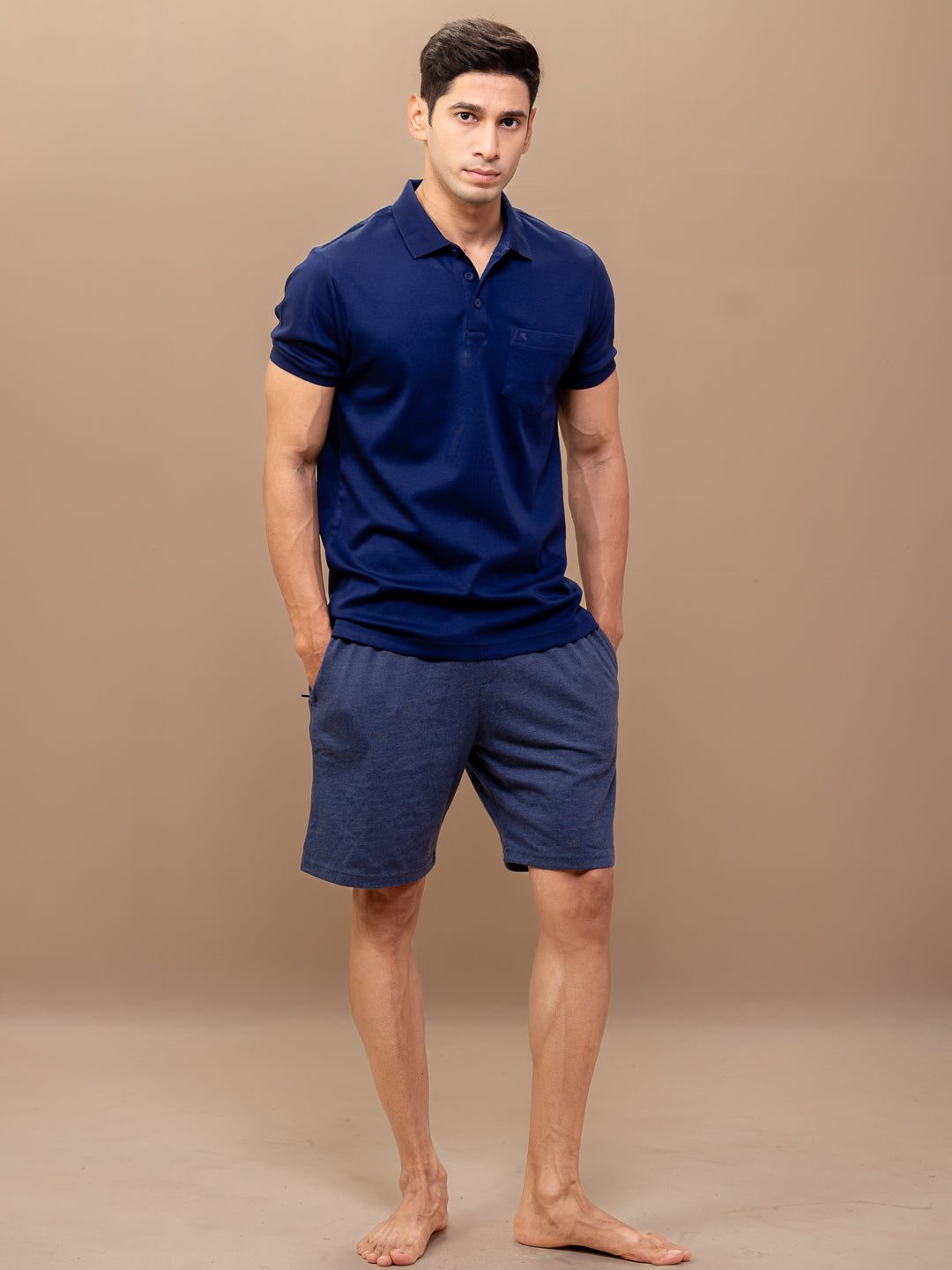 Men Combed Cotton Rich Expert Shorts Denim Blue ES10