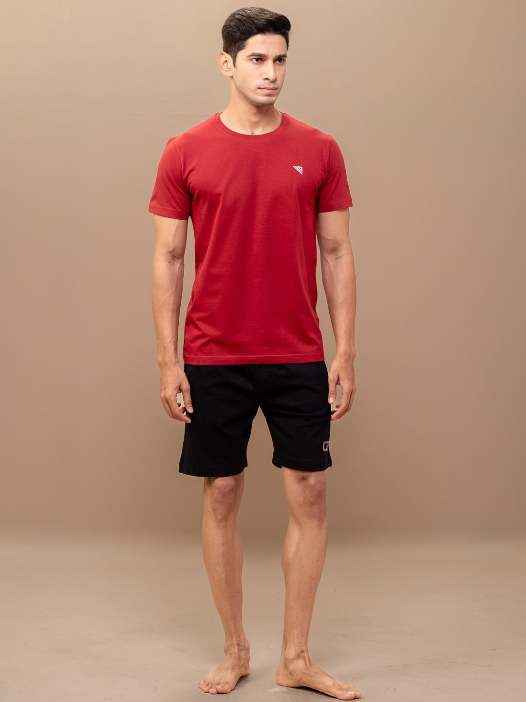 Men Combed Cotton Rich Agile Shorts Black AGS3