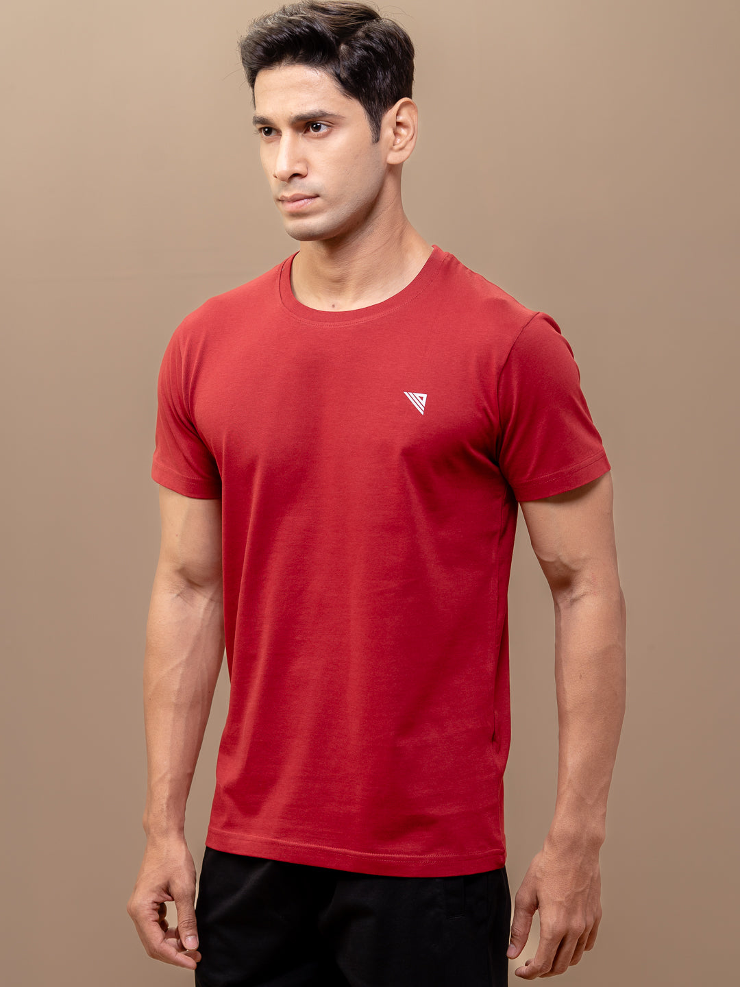 Men 100% Cotton Smart Fit Expert Tee Maroon ET6
