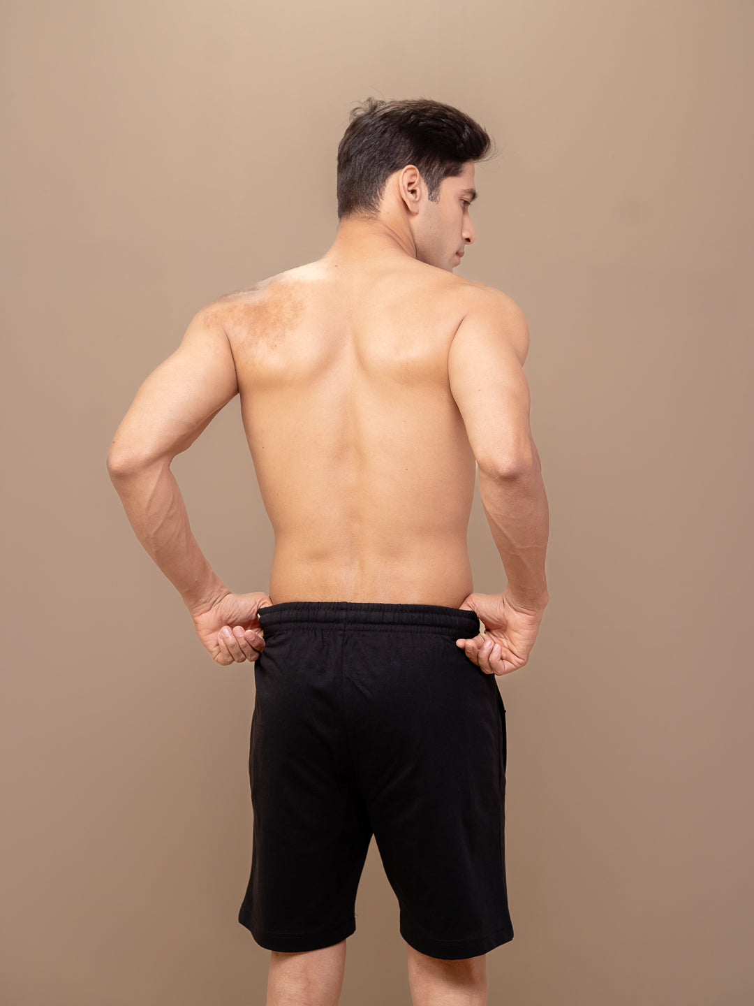 Men Combed Cotton Rich Agile Shorts Black AGS3